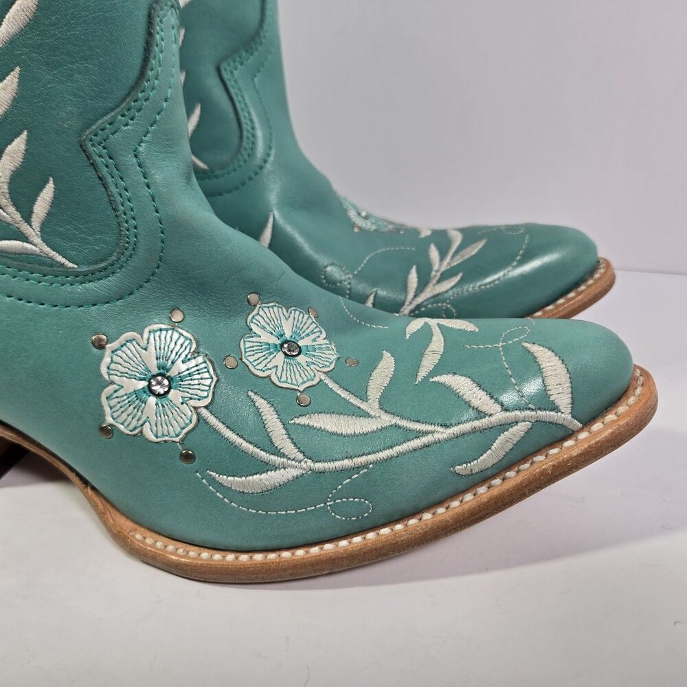 Ariat Romance Floral Embroidered Turquoise Tall Western Boots Womens 9 B Med - Picture 2 of 9